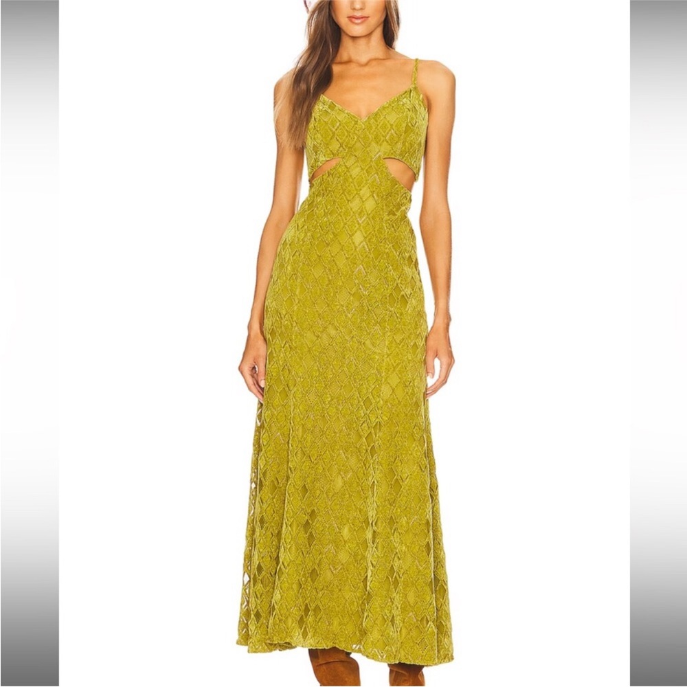 House of Harlow 1960 Olive Green Lace Maxi Dress